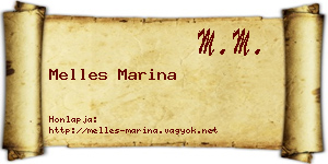 Melles Marina névjegykártya